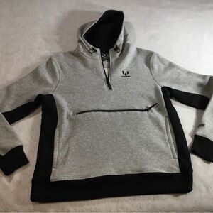 Messi Collection Light Gray Hooded Half-Zip Sweatshirt SZ Large
